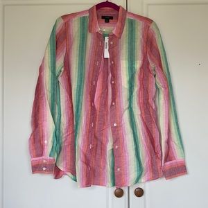 Brand new J. crew size 6 button down multicolored shirt.